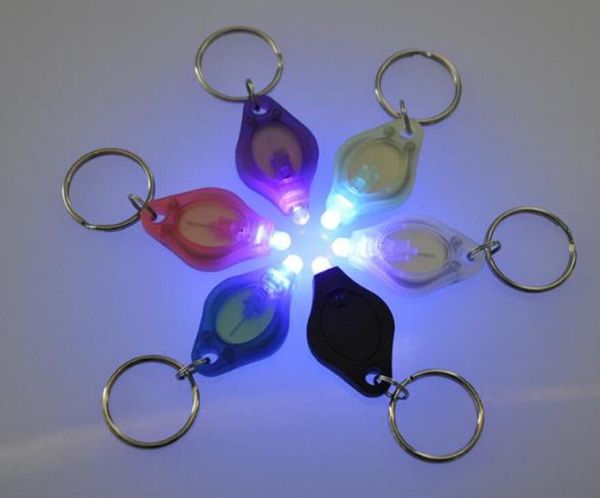 500 pcs / lote colorido micro luz led keychain uv lanterna presente luz detector de dinheiro barato