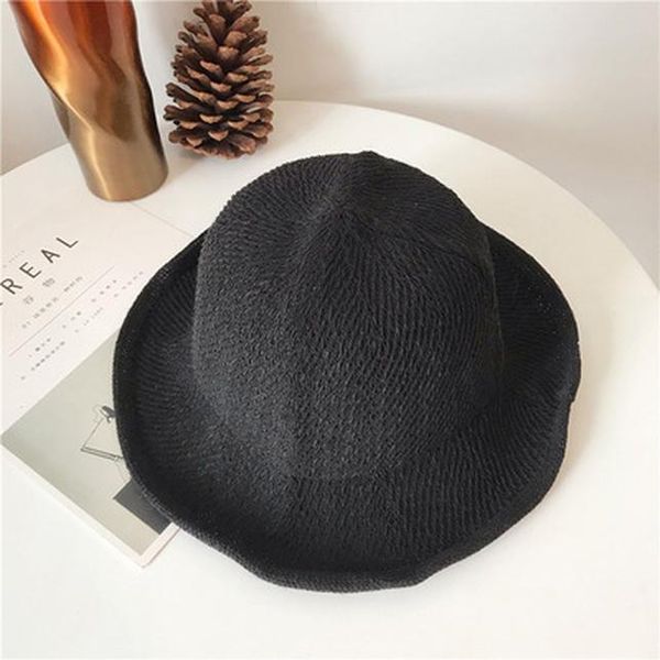 

summer straw hat panama bucket hat lady breathable travel sun caps fisherman hat folding crochet straw vintage dome cap bbyicu bdehome