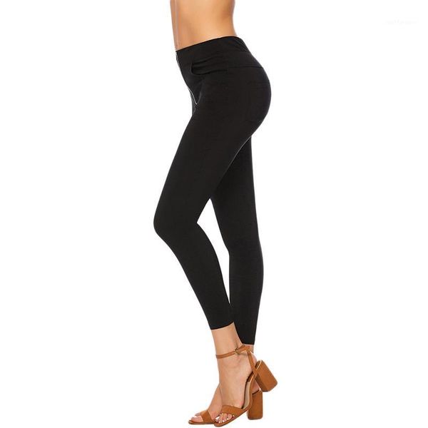 

spring summer new women black/ wine red waist zip high waist leggings elasticity female sport pants for women wear running1