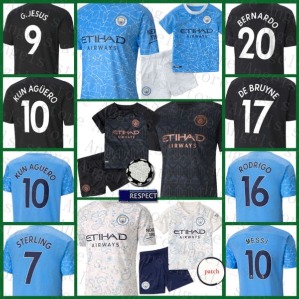 

man city manchester mens 10 kun aguero kids kits 2 walker uniforms 8 gundogan soccer jersey 27 joao cancelo football shirt maillot de foot, Black;yellow