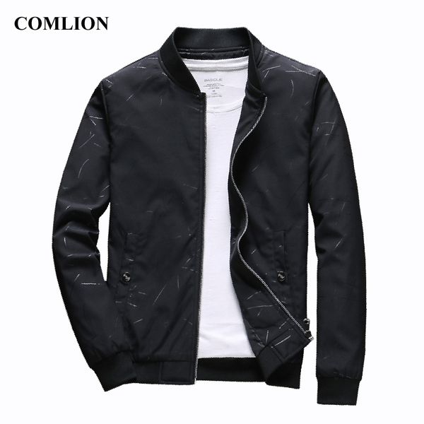 

brand jacket men spring autumn casual jackets mens fashion printed outwear slim fit clothing kg-894, Black;brown