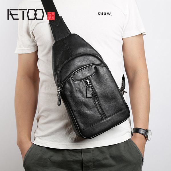 

hbp aetoo new men's chest bag head layer cowhide