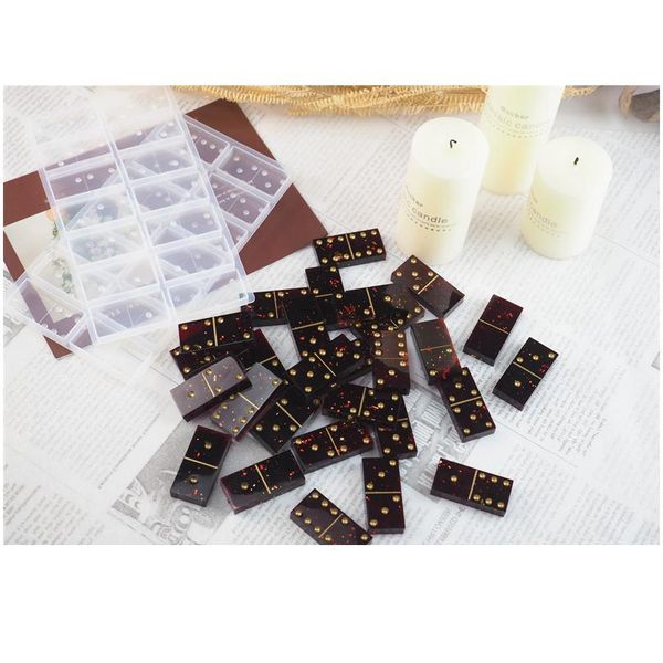 

diy shiny dominoes sile epoxy resin mould for creative poxy resin moulds key chain pendant craft tools jewelry bbywpn, Black