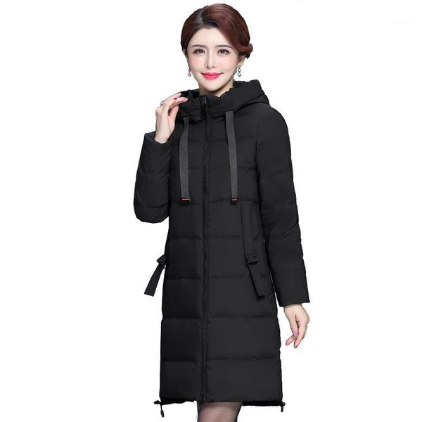 

2020 winter women down coat long ultralight feather down luxurious thicken large size hooded duck women parka1, Black