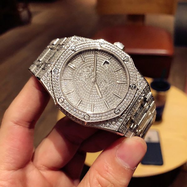 

2021 высококачественные мужские часы diamond watch 41mm montre de luxe 3120 передвижение автоматические часы reloj de lujo, Slivery;brown