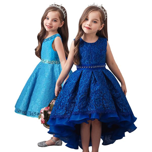 

new girls dress for summer style high-end children's wear princess dress beading party dress for sleeveless t200624, Red;yellow