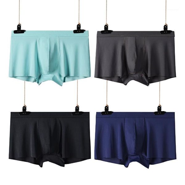 

underpants men's underwear sports invisible traceless ice silk boxer1, Black;white