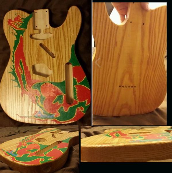 

china made artist dragon graphic jimmy electric guitar rosewood fretboard natural ash wood satin lacquer