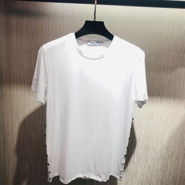 

2020 new designers t shirts mens tees fashion street short shirt 3d letter printing 190g cotton crew neck short sleeve #15, White;black