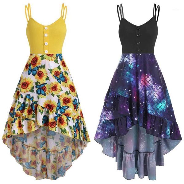 

fashion women chiffon beach dress sleeveless summer sundress floral tank dresses #c1, Black;gray