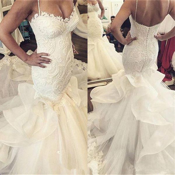 

2021 new dressed luxury siren of the girdle in wedding dress train dear mariee robe as a ytaf, White