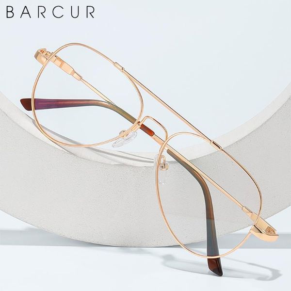 

fashion sunglasses frames barcur classic pilot glasses frame men ultralight eye myopia prescription optical eyewear, Black
