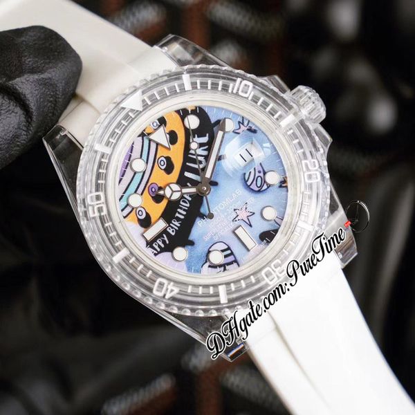 

2021 phantomlab future comes fc happy birthday luke crysta transparent case miyota 8215 automatic mens watch edition 2021 puretime, Slivery;brown