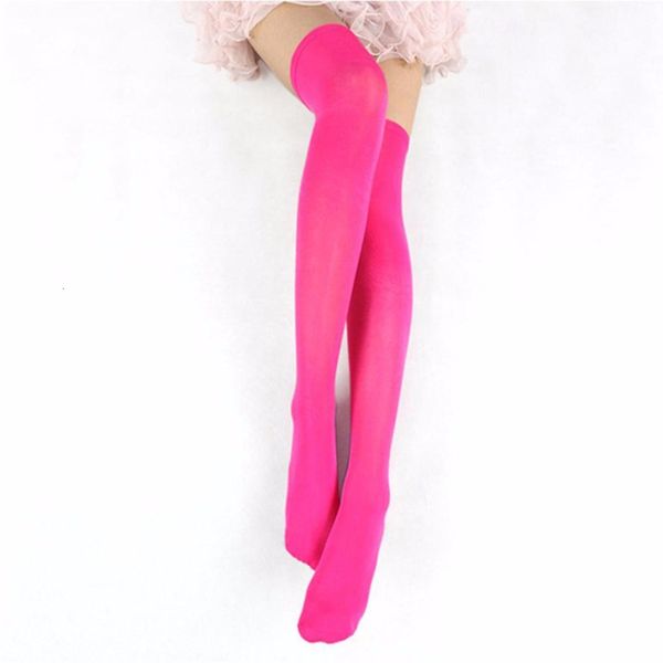 

over knee candy color women trendy medias veet stocking cute thigh high stockings, Black;white