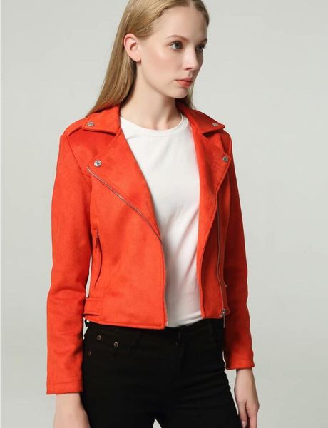 

wholesale- fashion autumn women lapel neck coats casual long sleeve jacket new winter outwear bomber suede jackets x-xl, Black;brown