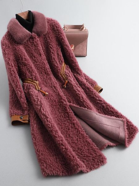 

овечья пальто 2020 новая зимняя леди integrated gair gair gair ground, Black