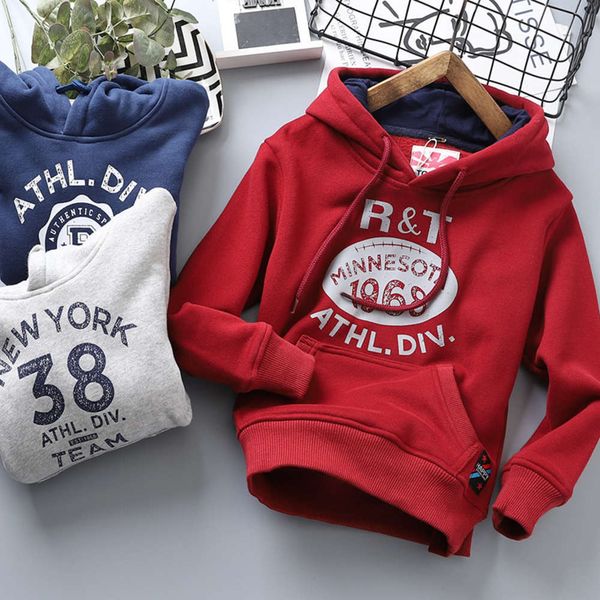 

red thickened sweater children's boys' plush 2020 winter new cuhk hoodie, Black