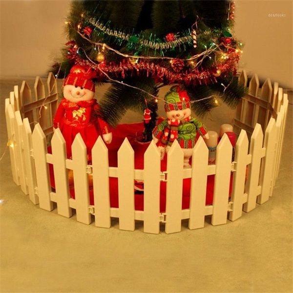 

christmas decorative fence white 17*21cm gardening diy countryside l christmas tree fence plastic 1 pcs lawn1