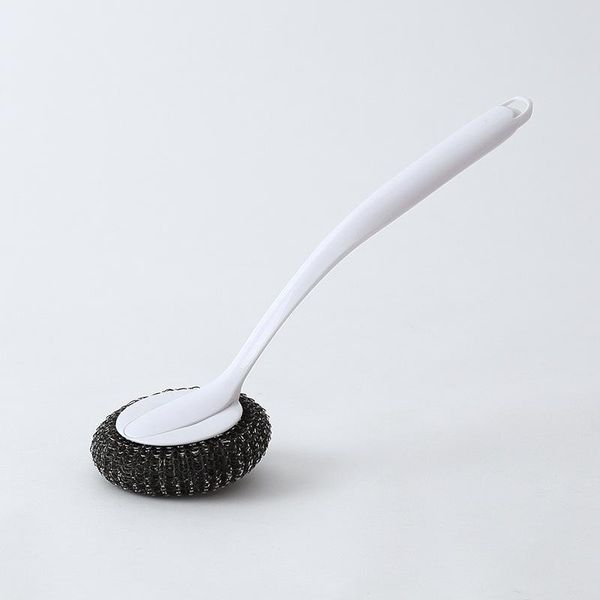 

длинная ручка для очистки проволоки шариковая щетка из нержавеющей стали кухонная уборка мойки с ручкой кисточка горшок артефакт h jllura