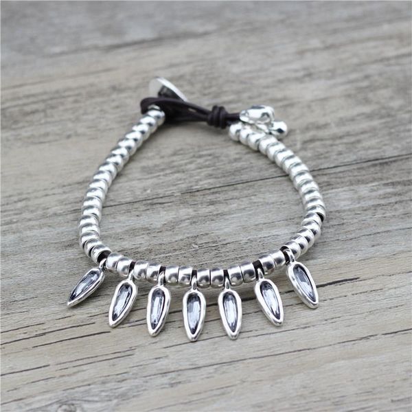 

anslow 2020 мода ювелирные изделия оптом творческий дизайн кристалл кофейных зерен кожаных браслетов для женщин женский подарок low0802lb sq, Golden;silver