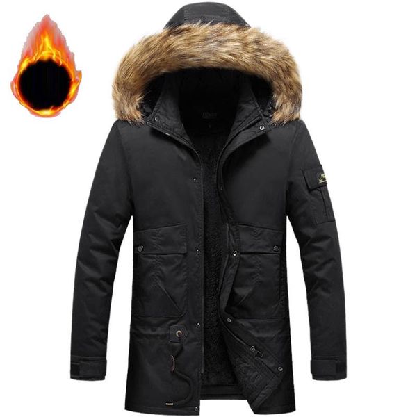 

men's down & parkas tactical jacket men thermal windproof casual softshell fleece jackets plus velvet windbreaker male outerwear large, Black