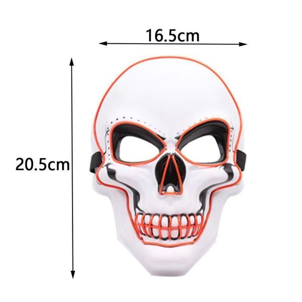 

2021 latest neon party masque mask masquerade halloween masks led up maske light glow in the dark mascara horror maska glowing masker new