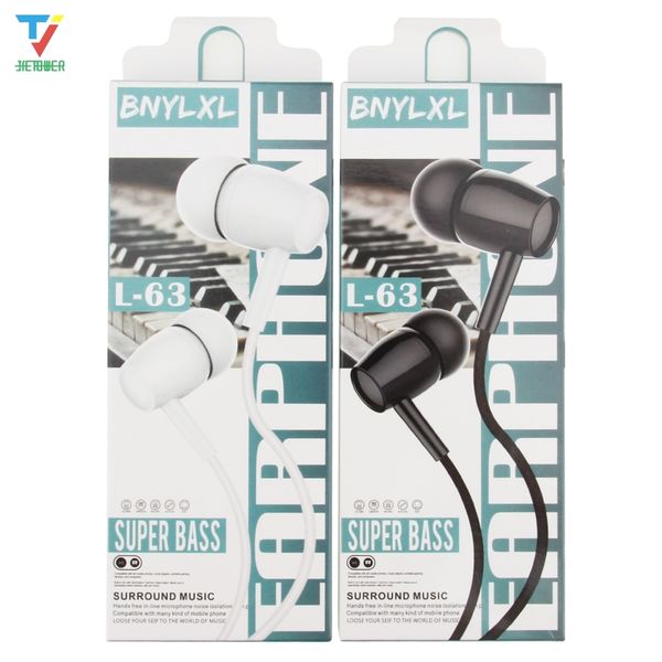 

3.5mm jack wired earphones in ear bass headphones stereo headset volume control earbuds mobile phone earphone 50pcs
