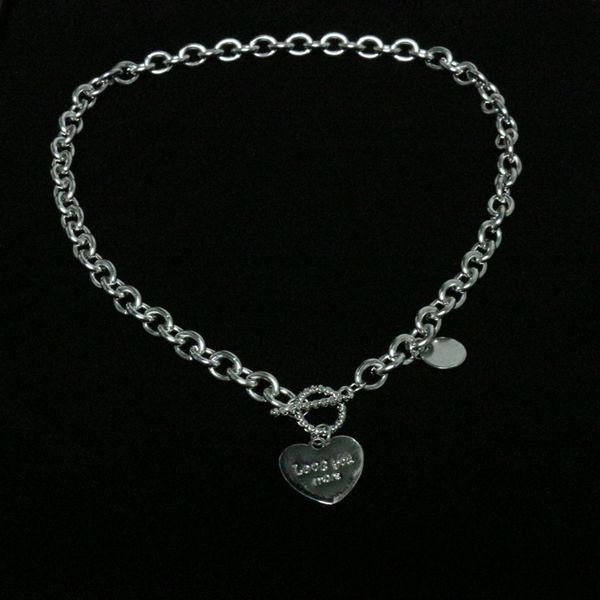 

off 80% net red titanium short love necklace women's stainless steel peach heart letter clavicle chain ins hip hop accessories, Silver