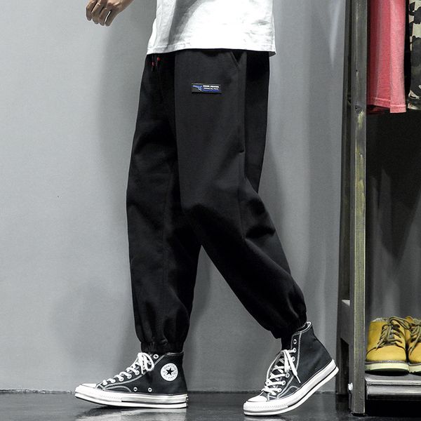

autumn 2020 loose sports casual micro elastic knitted men's trousers small feet harem pants, Black