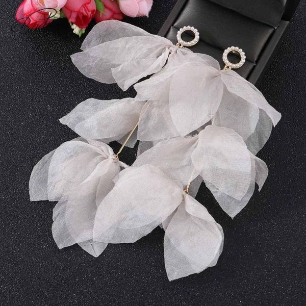 

dangle & chandelier badu long tassel earrings for women fashion bohemian boho cute yarn flower summer wedding jewelry gift girl, Silver
