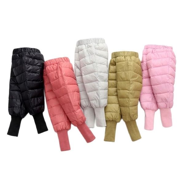 

boys girls pants down cotton padded thick warm trousers leisure sport waterproof ski winter elastic baby kid clothing black 211224, Blue