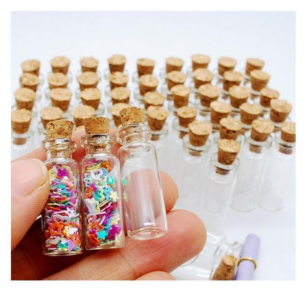 

10 pcs small transparent glass bottle 1ml cork ser bottles diy small glass bottle mini containers bbysho