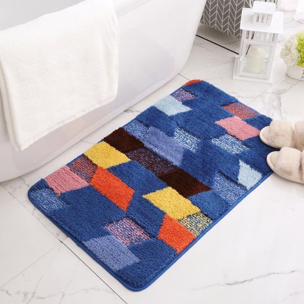 

non-slip foot bath rugs luxury tub mat carpets for bath room bedroom floor doormat bathroom gadgets blue cloud carpet microfiber1