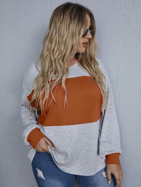 

plus color block drop shoulder tee p5jp#, Black