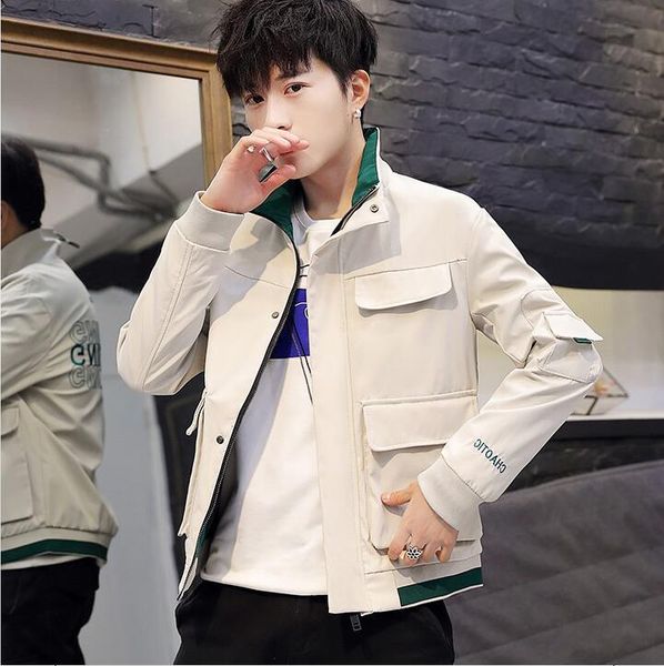 

2021 spring new fashion jacket men shorts casual jackets 100% cotton coats pocket brand clothing, Black;brown