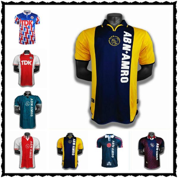 

1994 1995 retro soccer jersey 94 95 96 rijkaard kluivert litmanen seedorf davids overmars 04 05 football 1989 shirt babel 97 98 99 2000, Black;yellow