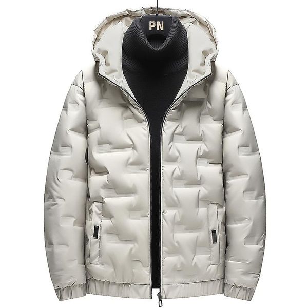 

men's down & parkas hooded jacket men 2021 winter white duck coat casual thick warm overcoat streetwear, Black