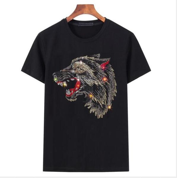 

new summer drill fashions diamonds stone man t-shirt lets go 2020 shirt b56l, White