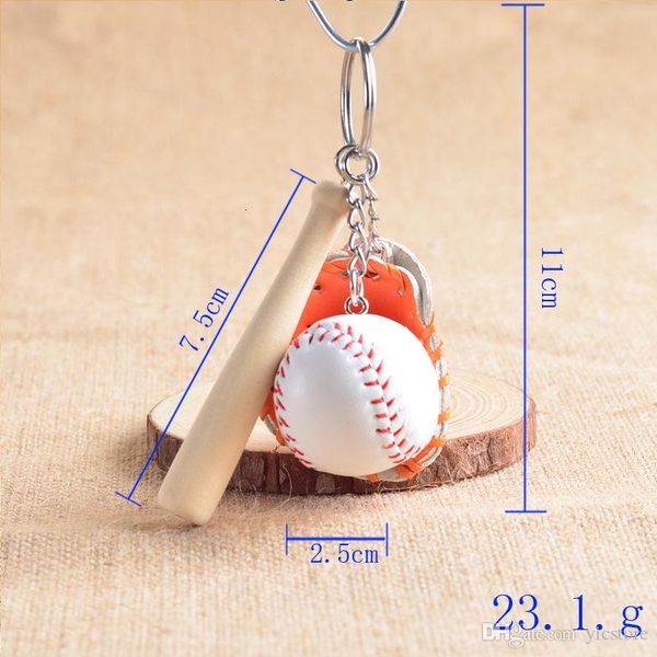 

mini keychains gloves wooden bat softball baseball key chain cartoon keychain christmas gifttvvk, Silver