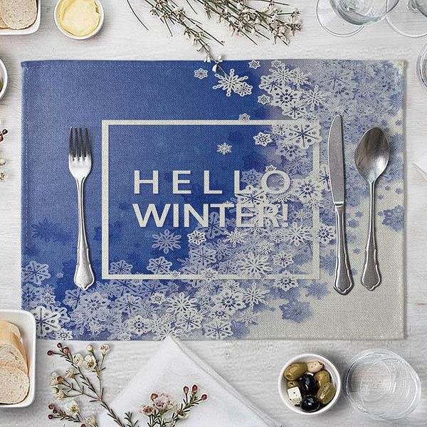 

снежинка phanter placeemat для обеденного стола зимний стол матем многоразовая таблица насыщенные салфетки кухонные украшения аксессуары h j