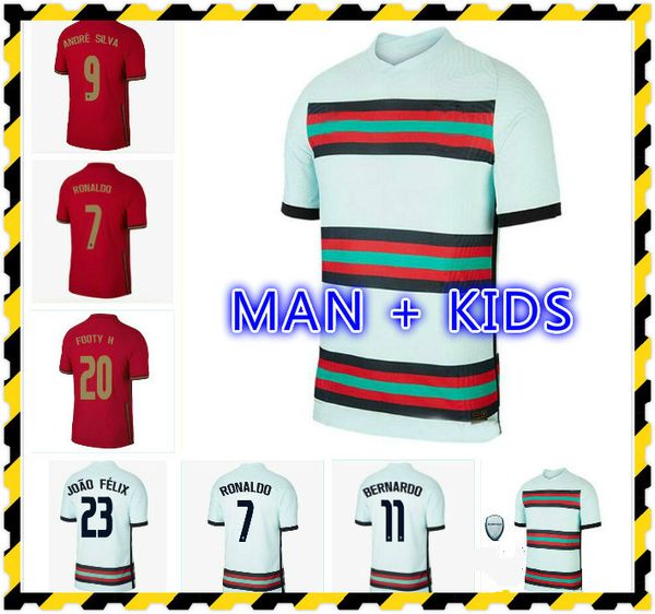 

2020 2021 joao felix neves soccer jersey po bernardo rtugal cancelo ruben neves jerseys kids kits away white 20 21 football shirt, Black;yellow