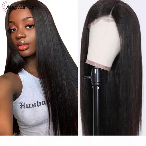 

staright lace front human hair wigs pre plucked remy hair with baby, Black;brown