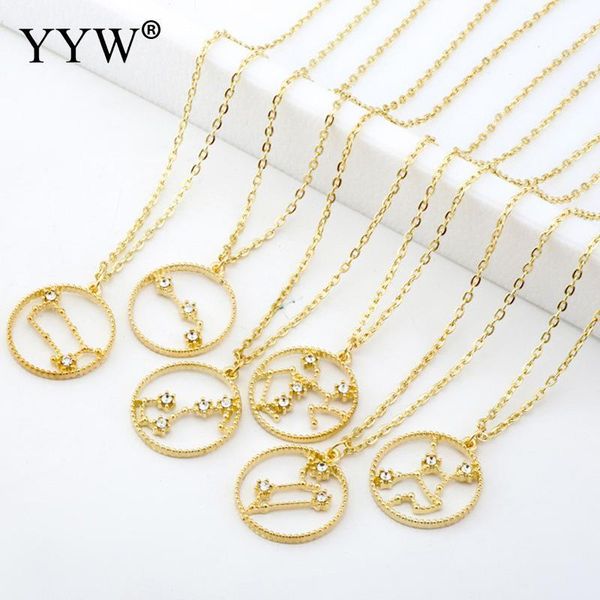 

pendant necklaces exquisite woman elegant necklace gold color medallion hollow signs of the zodiac european style engagement birthday gift, Silver