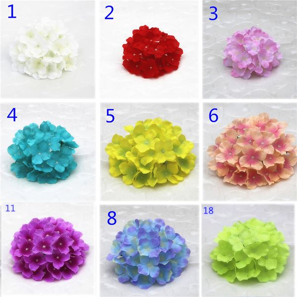 Simulazione Silk Hydrangea Head Artificiale Fiori per la casa del giardino Centrotavola per la decorazione di fiori fai -da -te JK2101XB