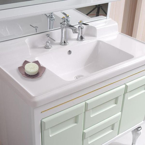 

sile soap drain tray flower lotus shaped soap holder bathroom soap drain storage dish kitchen portable dishes tools q sqccfk