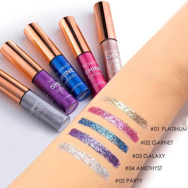 

shopants glitter eyeliner pigment waterproof easy to wear shine liquid eyeliner white pink blue makeup blink eye liner