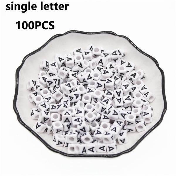 Chongai 500pcs acrílico único alfabeto /letra de letra de contas para jóias que produzem contas soltas diy 6x6mm y200730