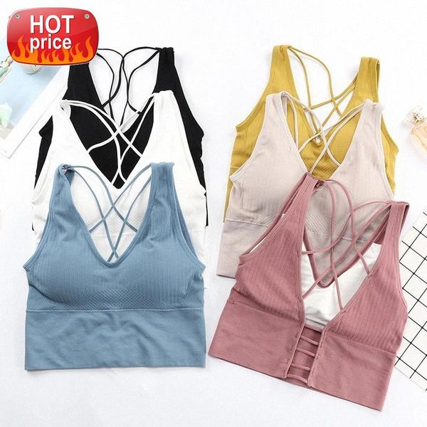 

yoga bra vest for fitness sports bandage gym women underwear bra indoor wear workout running streetwear high elastic #au7r, White