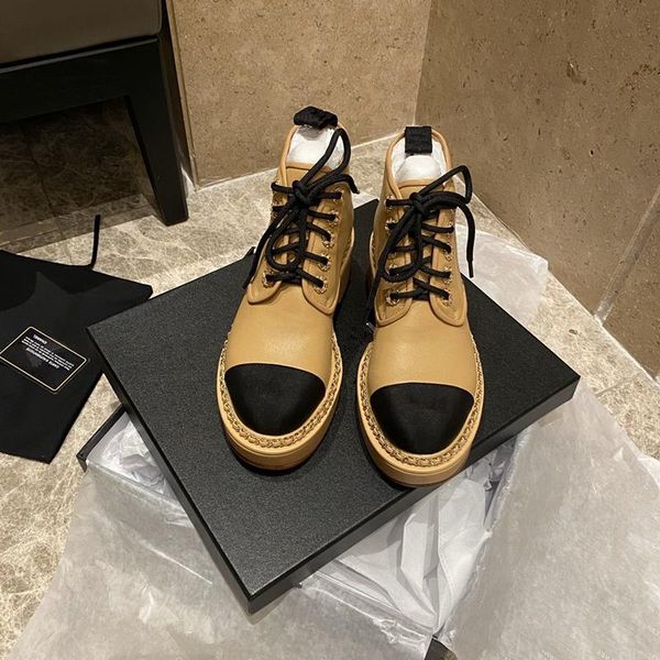 

boots mixed color women ankle fashion lace up short luxury sedign autumn winter combat lady, Black