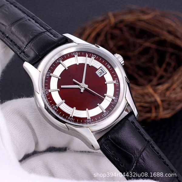 

business fashion grade butterfly classic men's automatic mechanical men's belt watch, Slivery;brown